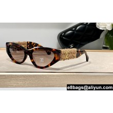 Chanel Acetate & Tweed Cat Eye Sunglasses A71575 5513-A 01 2024