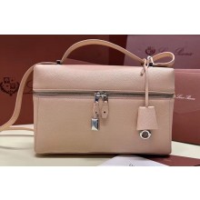 Loro Piana Extra Bag L27 with New lock charms in Grained Calfskin Light Pink 2024