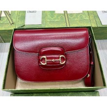 Gucci Horsebit 1955 Small Shoulder Bag IN red LEATHER 602204 2024