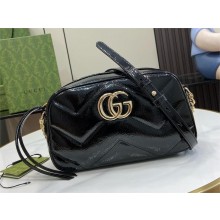 GUCCI GG Marmont small shoulder bag IN BLACK PATENT LEATHER 802448 2024