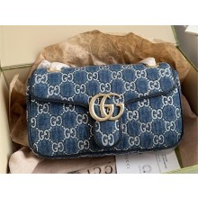 GUCCI GG Marmont small shoulder bag IN Blue GG denim 443497 2024