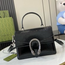 GUCCI Dionysus SMALL top handle bag IN BLACK PATENT LEATHER 799599 2024