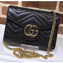 Gucci GG Marmont Matelasse Chevron Mini Bag 474575 Black 2017