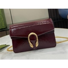 GUCCI Dionysus super mini bag IN Rosso Ancora patent leather 795368 2024