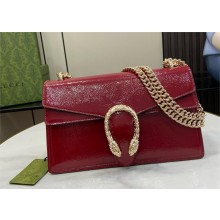 GUCCI Dionysus small shoulder bag IN Rosso Ancora patent leather 795005 2024