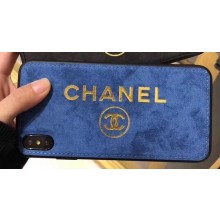 Chanel Gold Logo Iphone Case Blue 2019