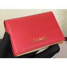 Prada Leather Card Holder 1MC945 Red