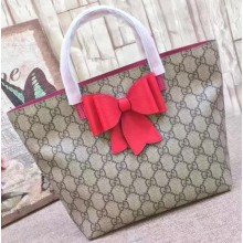 GUCCI GG SUPREME RED KNOT CANVAS TOTE(CHUN-731505)