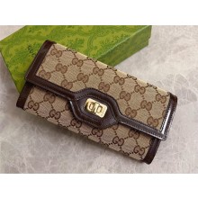 Gucci Luce continental wallet IN Beige and ebony Original GG canvas 790034 2024