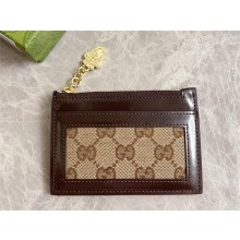 GUCCI GG card case wallet IN Beige and ebony Original GG canvas 790033 2024