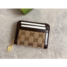 Gucci Luce mini zip wallet IN Beige and ebony Original GG canvas 790037 2024