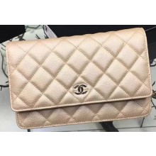 CHANEL CALSKIN APRICOT QULITED WOC BAG A33814 IN APRICOT(MIN-1731801)