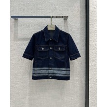 dior Short-Sleeved Denim Couture Jacket 2023