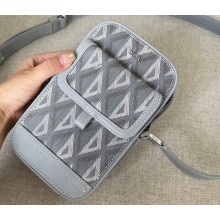 Dior Gray CD Diamond Canvas Hit The Road Vertical Pouch Bag 2022