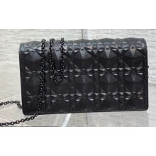 Lady Dior Pouch Bag in Cannage Calfskin with Diamond Motif Black 2022