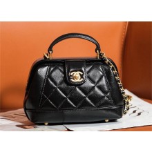 chanel Shiny Lambskin Mini Bag with Top Handle AS4958 black 2024