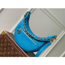 louis vuitton  Loop baguette handbag in Monogram embossed leather M22593 BLUE 2023