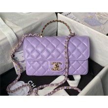 Chanel Mini Flap Bag with Top Handle AS4924 PURPLE 2024