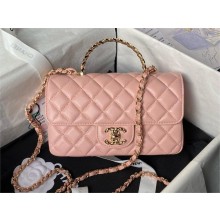 Chanel Mini Flap Bag with Top Handle AS4924 PINK 2024