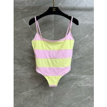 Chanel Stretch Jersey yellow & Pink Swimsuit P76186 2024