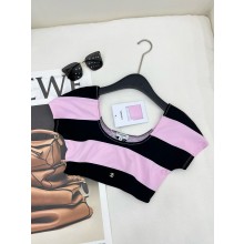 Chanel black&pink Stretch Jersey Swimsuit Top P76212 2024