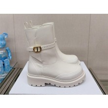 Dior white Calfskin and Rubber Empreinte Ankle Boot 2023
