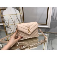 Saint Laurent Loulou Toy Bag in Matelassé "y" Leather 467072 nude pink/gold
