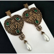 Gucci Heart Earrings With Pearls 492243 2018