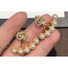 Gucci Single GG Running Earring with Pearls 2018
