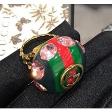 Gucci Vintage Web Ring 539112 Green/Red 2018
