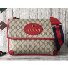 Gucci Web GG Supreme Messenger Bag 495654 Red 2018