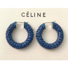 Celine Crystal Ring Earrings Blue 2018