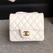 Chanel Classic Flap Mini Bag A1115 in Lambskin Leather Apricot with Golden Hardware