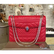 BVLGARI LARGE SERPENTI FOREVER FLAP COVER BAG WITH A QUILTED SCAGLIE MOTIF RED