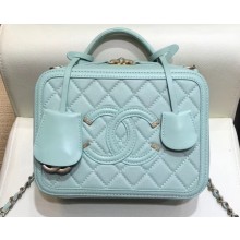 Chanel CC Filigree Grained Vanity Case Medium Bag A93343 Pale Green