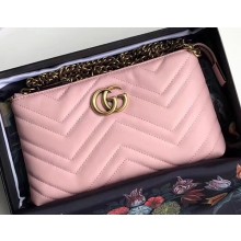 Gucci GG Marmont Matelassé Chevron Mini Chain Bag 443447 Light Pink 2018