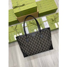 gucci black and ivory GG Ophidia medium tote with Web 2022