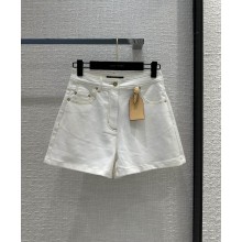 louis vuitton bleached denim Shorts white 2023 