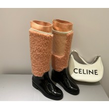 Chanel Wool Fabric, Knit, Lambskin & Calfskin Pink & Black HIGH BOOTS G39212 2022