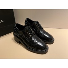 Chanel Shiny Calfskin Black lace-up G39210 2022