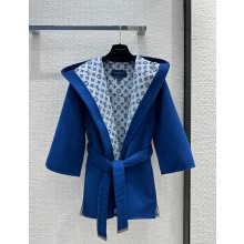 louis vuitton Royal Blue Robe Wrap Coat 2023 