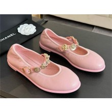 Chanel PINK LAMBSKIN Mary Janes G45778 2024