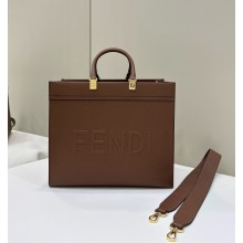 Fendi Sunshine Medium brown leather shopper 2024