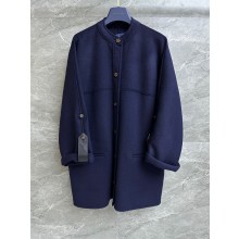 louis vuitton Boxy Button-Up Coat blue 2023 