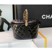 Chanel Quilted Lambskin Picnic Clutch Bag BLACK 2023