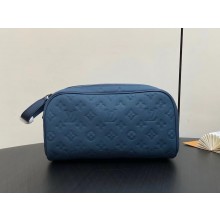 Louis Vuitton Taurillon Monogram leather Dopp Kit Bag M11497 NAVY BLUE 2024