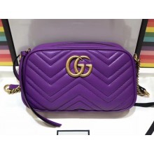Gucci GG Marmont Matelassé Chevron Shoulder Small Bag 447632 Purple 2018 