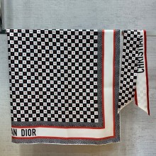 dior White, Black and Red Silk Twill Dioramour Square Scarf and mitzah scarf