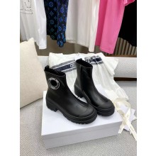 Dior Black Supple Calfskin Symbol Ankle Boot 2022