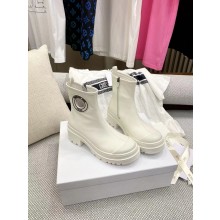 Dior WHITE Supple Calfskin Symbol Ankle Boot 2022